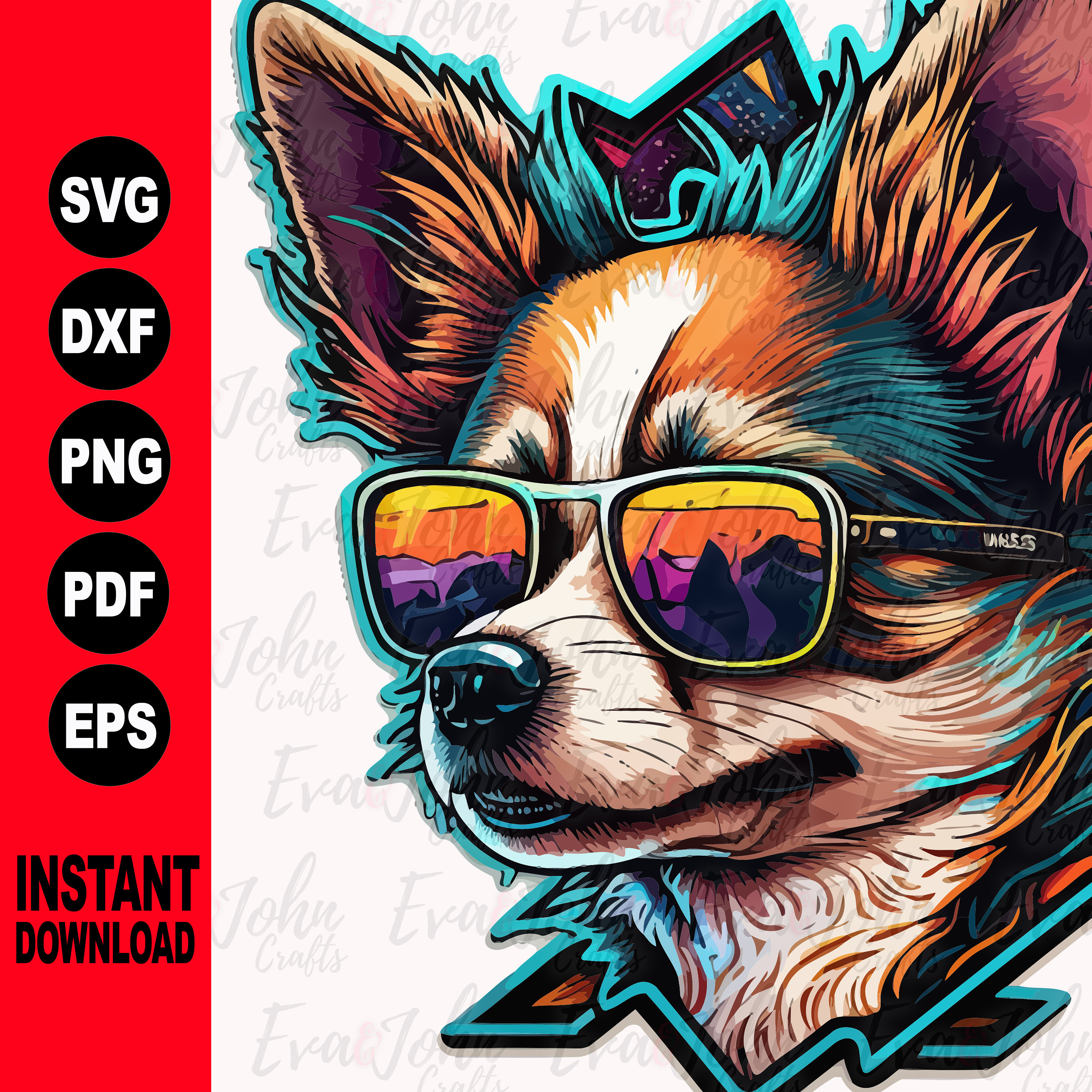 Chihuahua With Sunglasses / Jpg Svg Eps Png Dfx / Cutfiles for ...