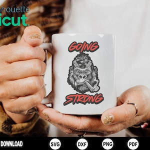 Logo Gorilla Vectorized / Jpg Svg Eps Png Dfx / Cutfiles dla Silhouette Designer, Cameo lub Cricut / Logo cyfrowe / Ilustracja wektorowa