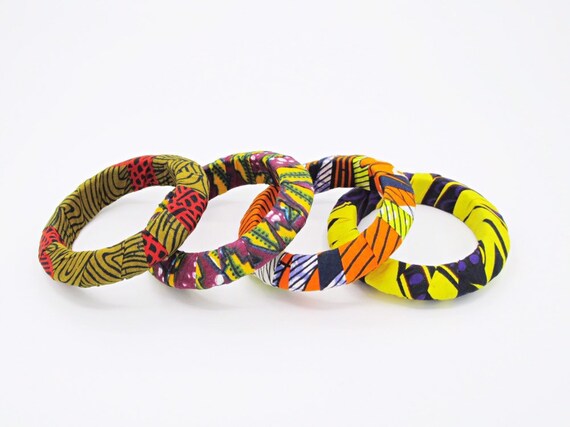 ankara bangles African fabric jewellery Bracelets