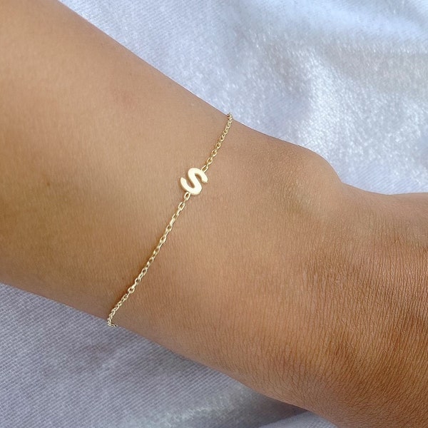 Initial Bracelet, Custom Bracelet, Gift To Her, Letter Bracelet, Silver Bracelet, 14k Gold Plated, Friendship Bracelet, Christmas Gifts