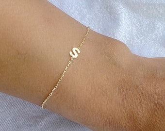 Initial Bracelet, Custom Bracelet, Gift To Her, Letter Bracelet, Silver Bracelet, 14k Gold Plated, Friendship Bracelet, Christmas Gifts