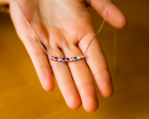 Multiple Birthstone Necklace Celestial 