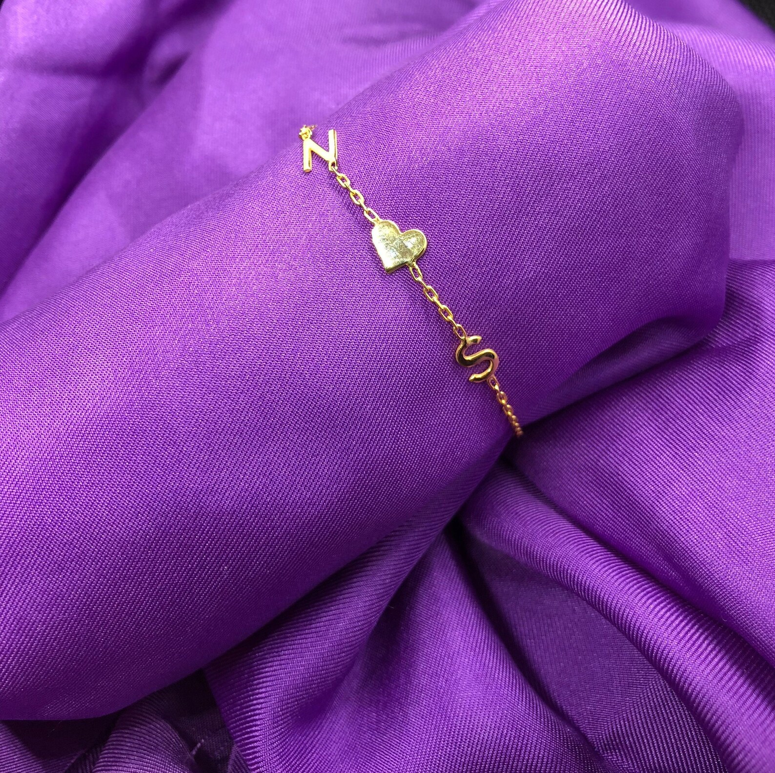 Personalized Bracelet for Women Initial Gold Bracelet Tiny Etsy