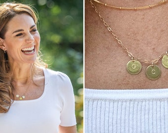 Princess of Wales Kate Monogram Necklace, Initial Necklace , Gold Initial Necklace, Mother's Day Gift, Birthday Gift, Gold Letter Necklace