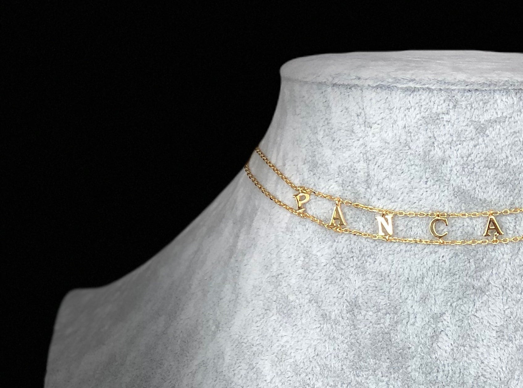 Name Choker Name Necklace Gold Choker 