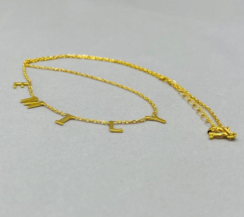 Gold Choker Letter Necklace Name Necklace Gold Personalized Etsy