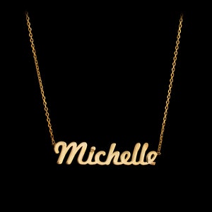 Name Necklace Gold, Christmas Gift, Name Necklace, Laser Cut Names, Personalized Necklace, Gift to Her, Family Name, Gold Necklace, Carry