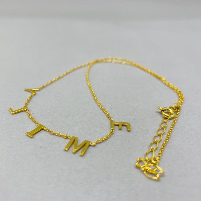Gold Choker Letter Necklace Name Necklace Gold Personalized Etsy
