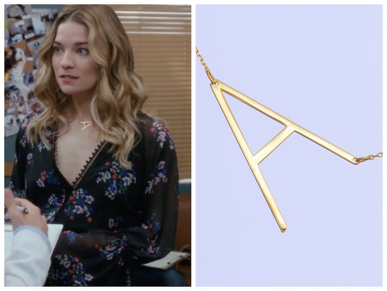 Alexis Necklace, Large Initial Sideways Necklace, Large Icon Necklace, Gold Letter Necklace, Schitt's Creek's Star Alexis' Necklace image 1