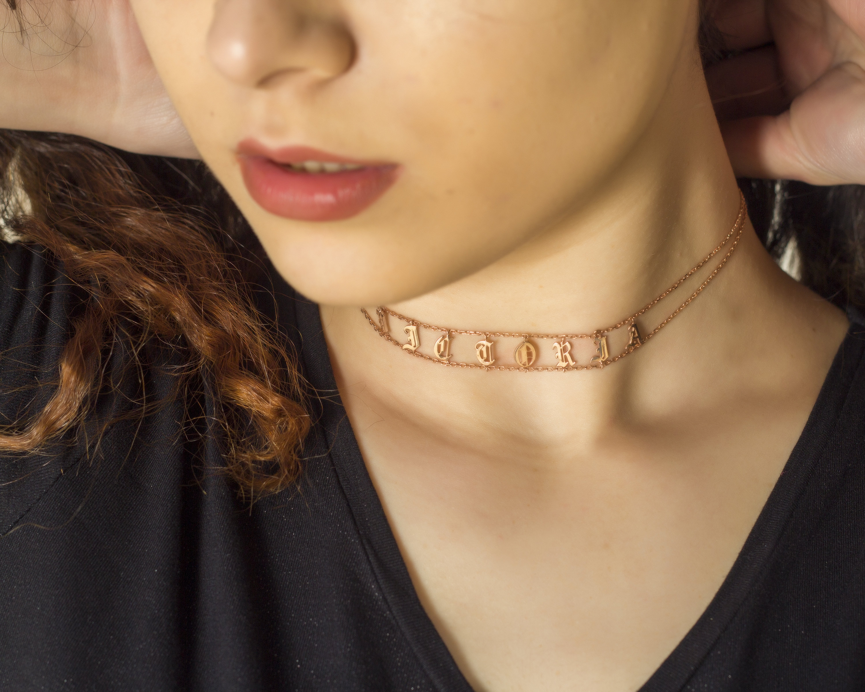 Gothic choker name necklace sale
