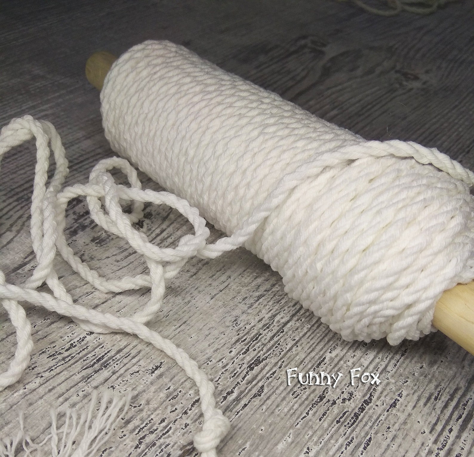 WHITE Cotton Cord 3mm 3ply Twisted Natural Cotton Rope Etsy