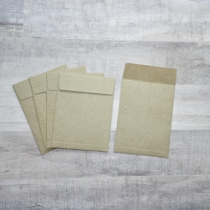 25 enveloppes pour pièces de monnaie Kraft 3 x 4, enveloppes pour carte ATC, paquets de stockage de graines avec rabats non adhésifs