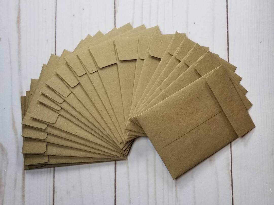 100 3x4 Kraft Coin Envelopes, ATC Card Envelope, Seed Storage Packets