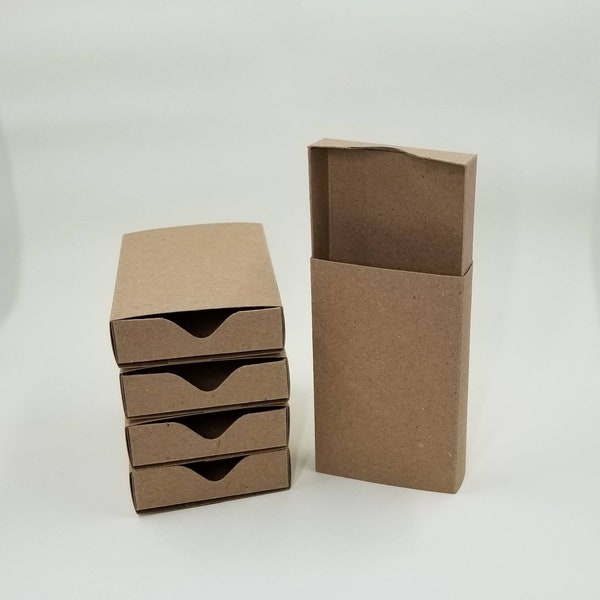 Kraft matchboxes, Gift card holders, Sliding drawer box, handmade from 65 lb. kraft cardstock, Set of 10 or 20