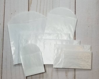 Glassine envelope assortment, Set of 35, Assorted sizes, White glassine, perfect for your junk journal!
