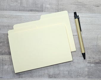 Set of 10 Small Manila File Folders, 6.25" x 4.75"