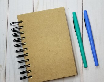 Small mixed paper notebook, 6-1/4" x 4-1/4", Spiral bound junk journal, with 200 pages, 100 sheets of mixed papers