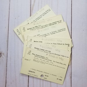 Set of 50 vintage library catalog cards, 3" x 5", Great for a junk journal or collage!