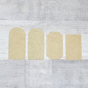 Petites étiquettes kraft, Étiquettes de prix, Papier cartonné kraft avec fils naturels, Idéal pour les étiquettes cadeaux ou les étiquettes de prix pour les foires d'artisanat