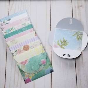 50 floral envelopes, with heart closures, 3-1/8&quot; wide by 2-1/4&quot; high, Shabby floral notes, Botanical stationery