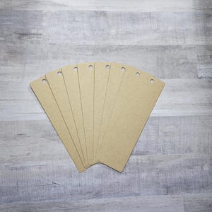 Marque-pages kraft, vierges, 6-1/2" de haut x 1-3/4" de large, papier cartonné kraft très épais, fournitures artistiques techniques mixtes