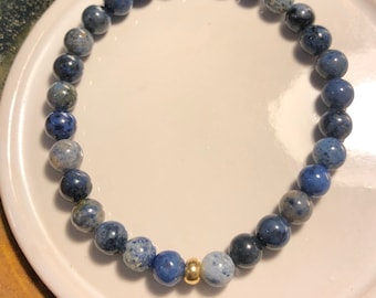 6 mm echte Südafrika Dumortierit Stretch Armband handgefertigt auf Bestellung