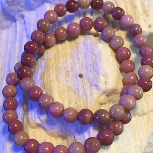 Grade Aaa Haitian Flower Rhodonite 6mm stretch bracelet  • Calmness • Self-confidence • Refinement •