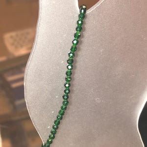 Green Goldstone Bracelet: 3mm Micro Faceted AAA Grade Dainty Gemstone