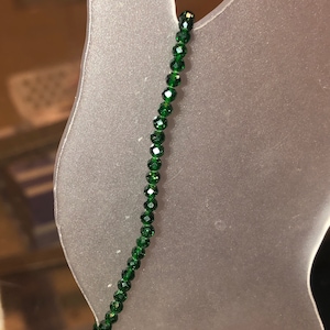Green Sandstone Bracelet: 3mm Micro Faceted AAA Grade Dainty Gemstone