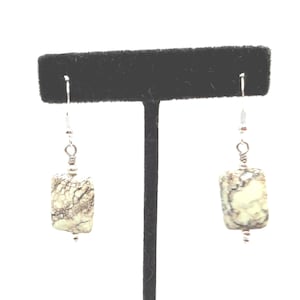 Genuine Lemon Chrysoprase Rectangle AAA Grade Gemstone Earrings