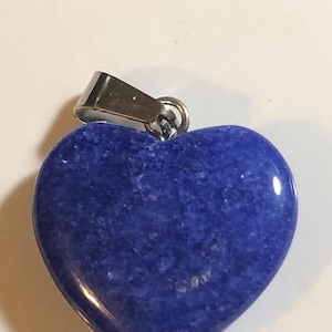 Gemstone Heart 20mm Pendant on 17in cord Blue Jade, Sodalite, Crazy Lace, Lapis Lazuli, Kiwi Jasper, Turquoise, Unakite, Tigers Eye, jasper