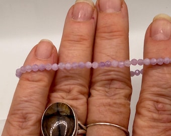 Kunzit Armband • 3 mm mikro facettierter AA Edelstein
