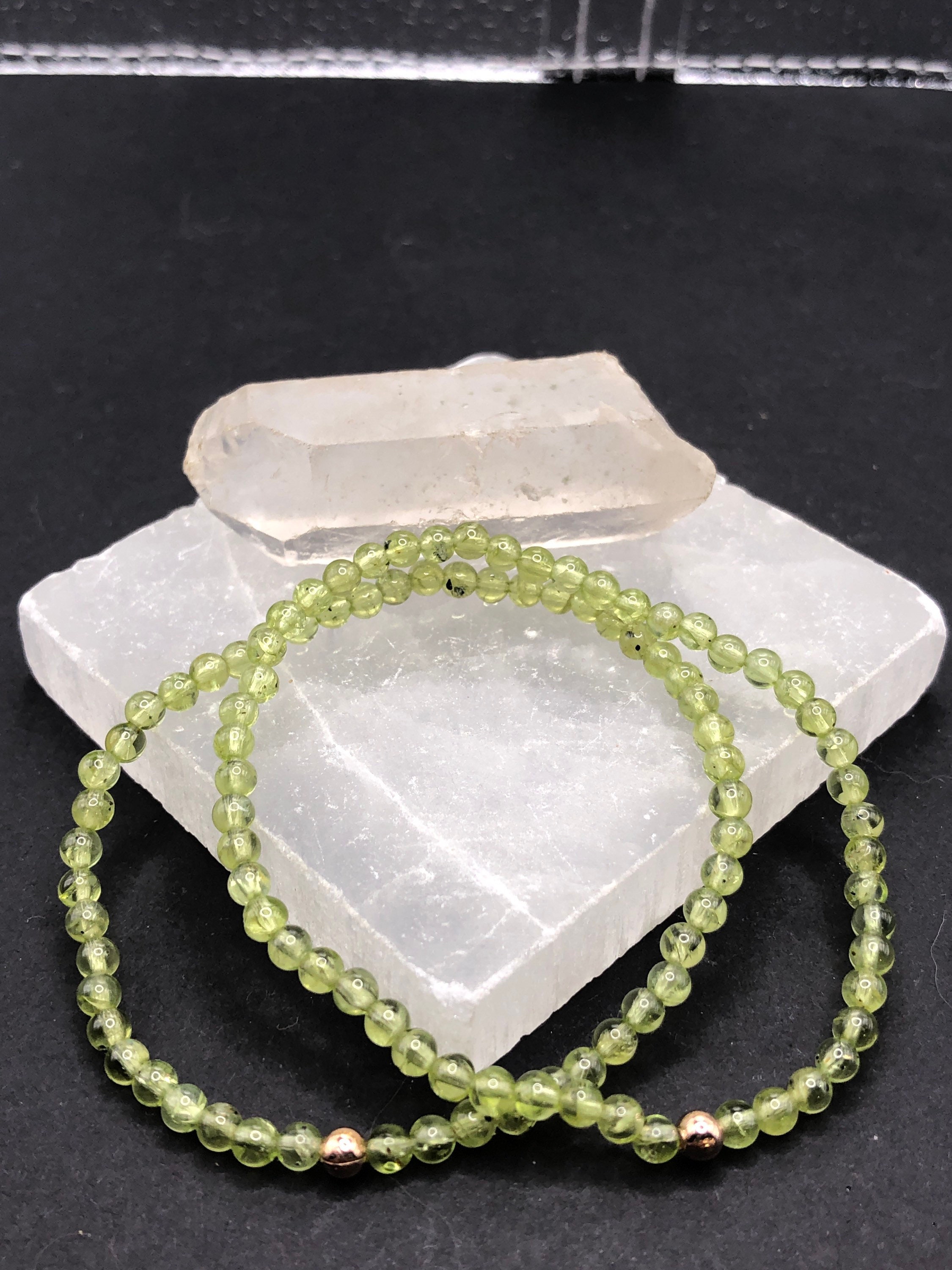 4mm Dainty Natural Peridot Gemstone Round beaded AA Grade Bracelet Healing Bracelet Gemstone Bracelet Virgo August Birthday