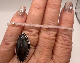2mm cube Rose Quartz pale Pink Micro-faceted Bracelet Gemstone Bracelet • Stone of unconditional love • peace • romance•