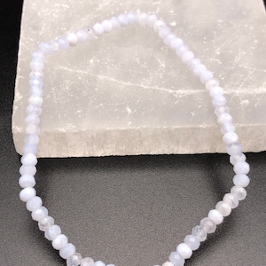 3,5 mm natuurlijke blauwe agaatarmband met microfacet rondelle armband sierlijk echt • inspireert loyaliteit• wekt betrouwbaarheid • kalmeert