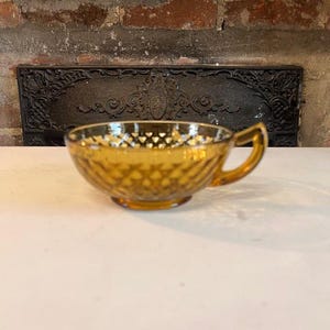 Vintage Amber Indiana Glass Tea Cup/ Trinket Dish with Handle