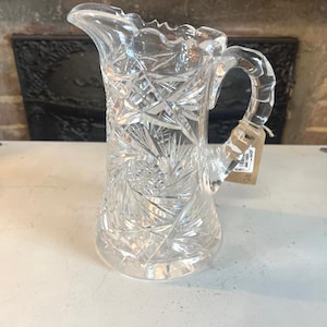 Vintage American Brilliant Period Antique Cut Crystal Pitcher