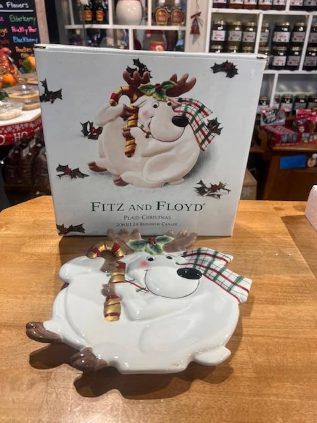 Fitz and Floyd Reindeer Plaid Canape Christmas Plate - Etsy