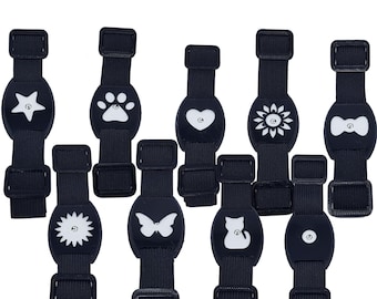 Maßgefertigtes Freestyle Libre 2 Sensor Armband zum Schutz des Sensors. Alternative zu Patches oder Stickern. Schwarz Weiß Schleife Katze Stern Herz Rund