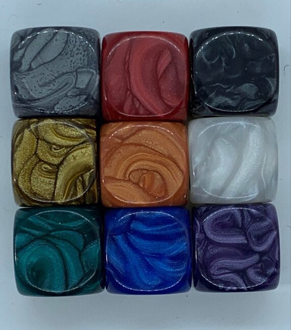 10 Pearlescent Custom Dice