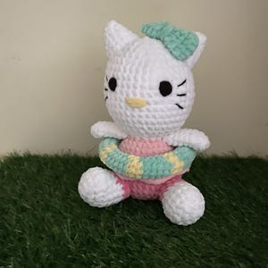 HELLO SUMMER KITTY, Cat Plushie, Kitten Plushie, Stuffed Cat,