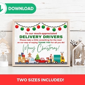 INSTANT DOWNLOAD delivery driver thank you sign, 8x10 delivery driver snack sign, take a treat sign, delivery driver sign, digital download