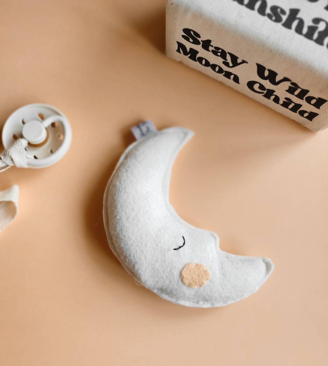 Handmade Moon Face Baby Rattle | Boho Star Doll Toy | Natural Gender ...