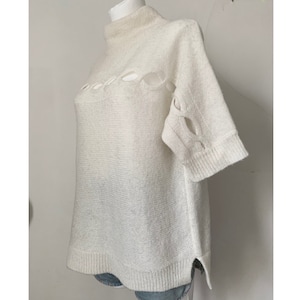 Lightweight Wool Sweater - Cut-out / Peep-Hole front, Polo Neck, size  S-M / 8-12