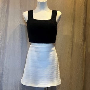 60s Retro Mod Textured White Mini Skirt