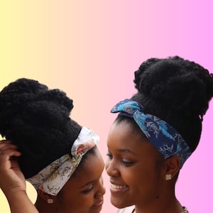 Diadema flexible forrada de satén para cabello natural, trenzas y rastas.