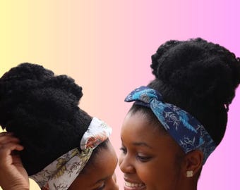 Bendable Satin Lined Headband for Natural Hair, Braids, Locs