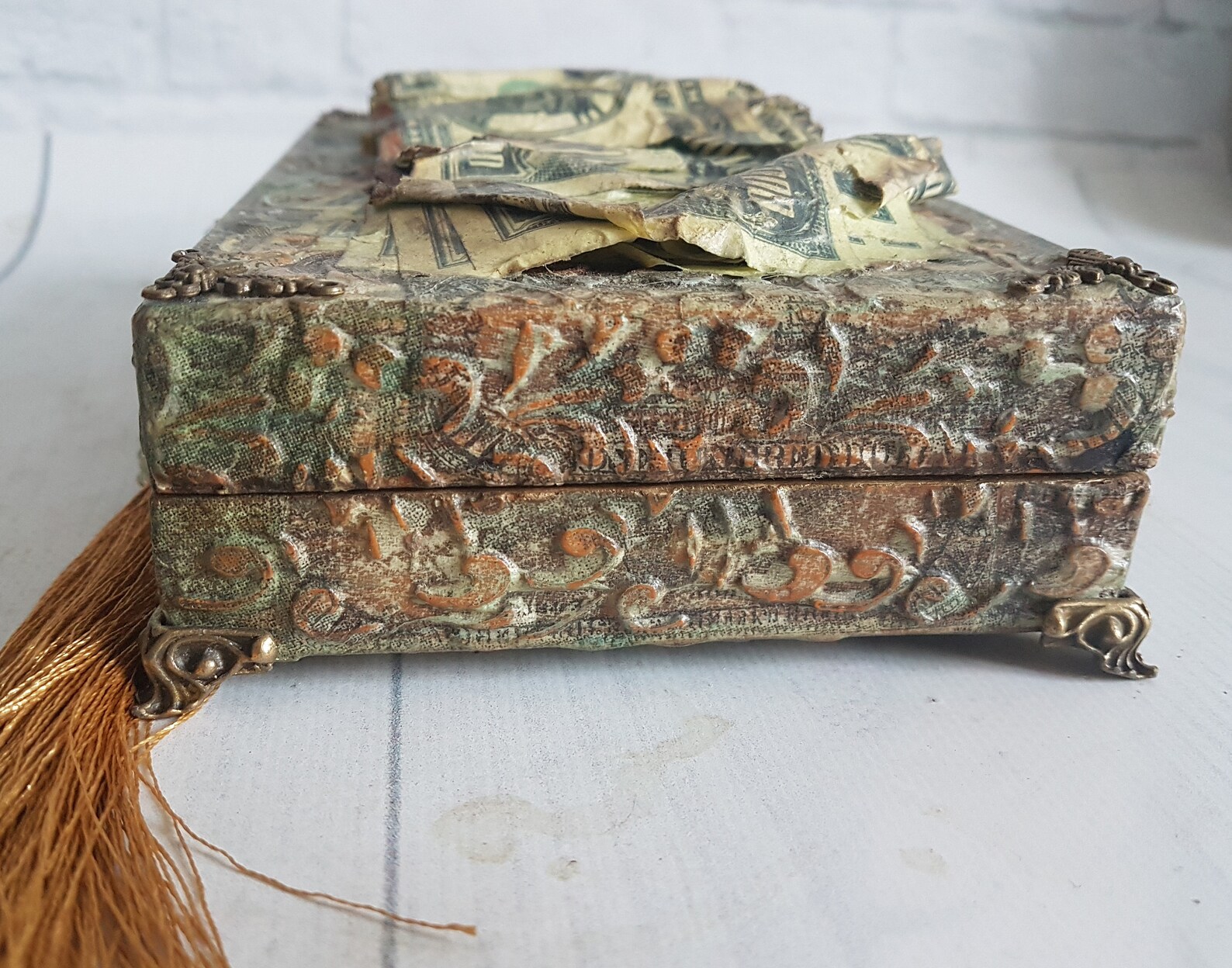 Wooden dollar banknote of 100USD cash box card coin keepsake Etsy