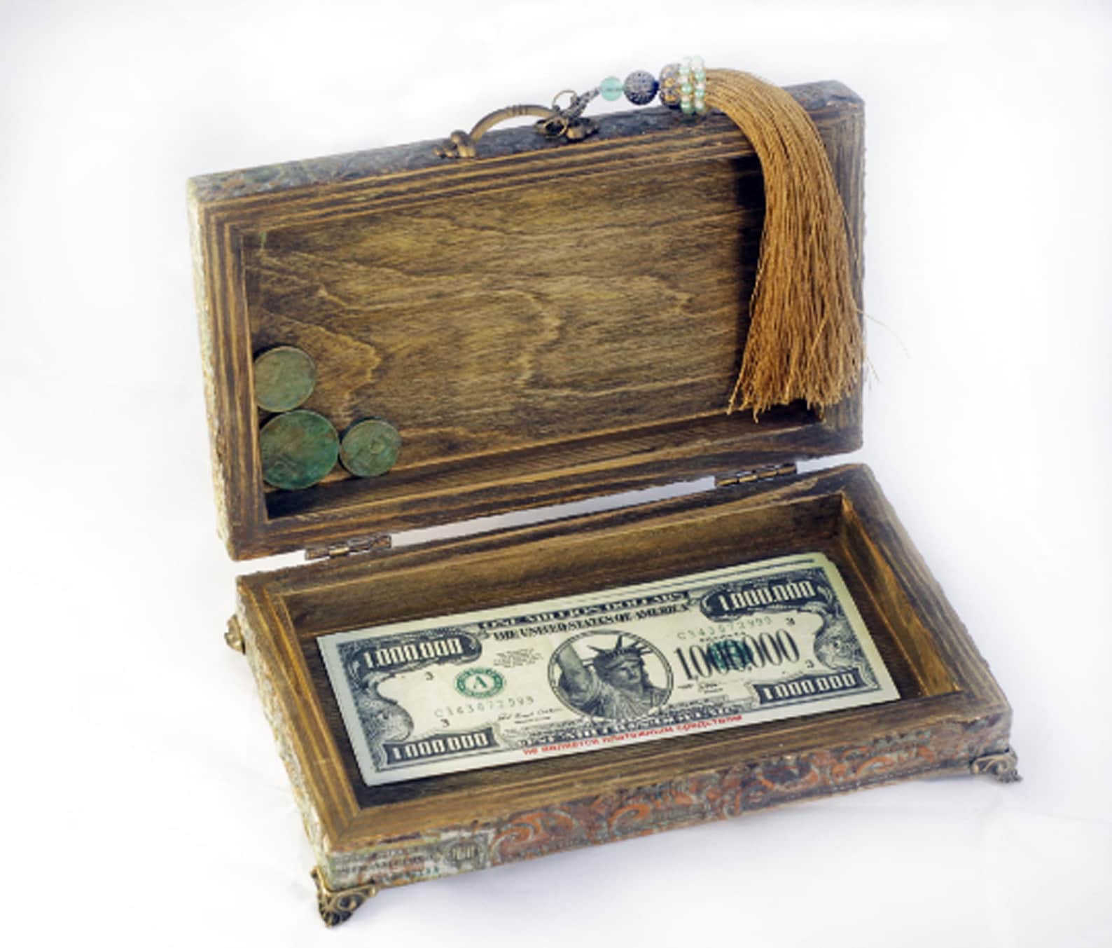 Wooden dollar banknote of 100USD cash box card coin keepsake Etsy