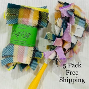 Swifter Duster 5 pack or 10 pack with handle Reusable Various Colors and patterns  of fleece and Microfiber
